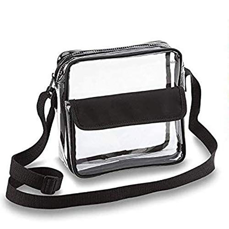 Small Clear Crossbody Messenger Shoulder Bag w/Adjustable Strap