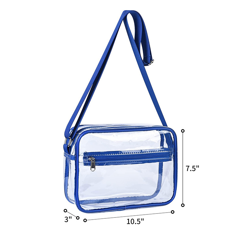 Clear PVC Crossbody Messenger Shoulder Bag w/ Adjustable Strap