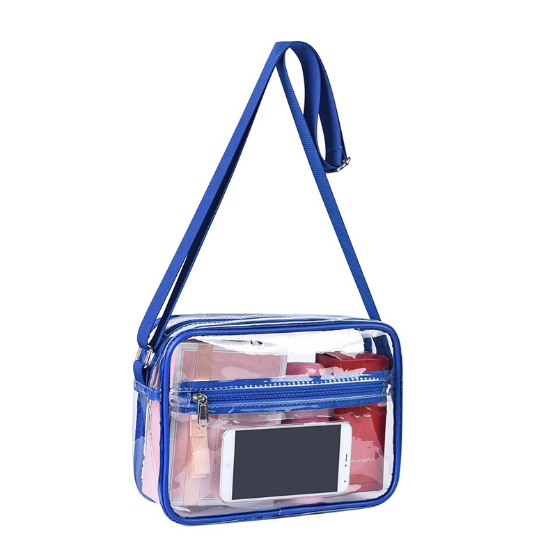 Clear PVC Crossbody Messenger Shoulder Bag w/ Adjustable Strap