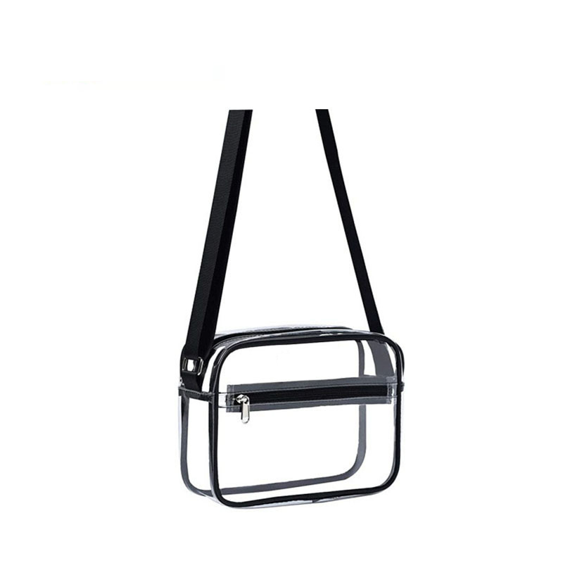 Clear PVC Crossbody Messenger Shoulder Bag w/ Adjustable Strap