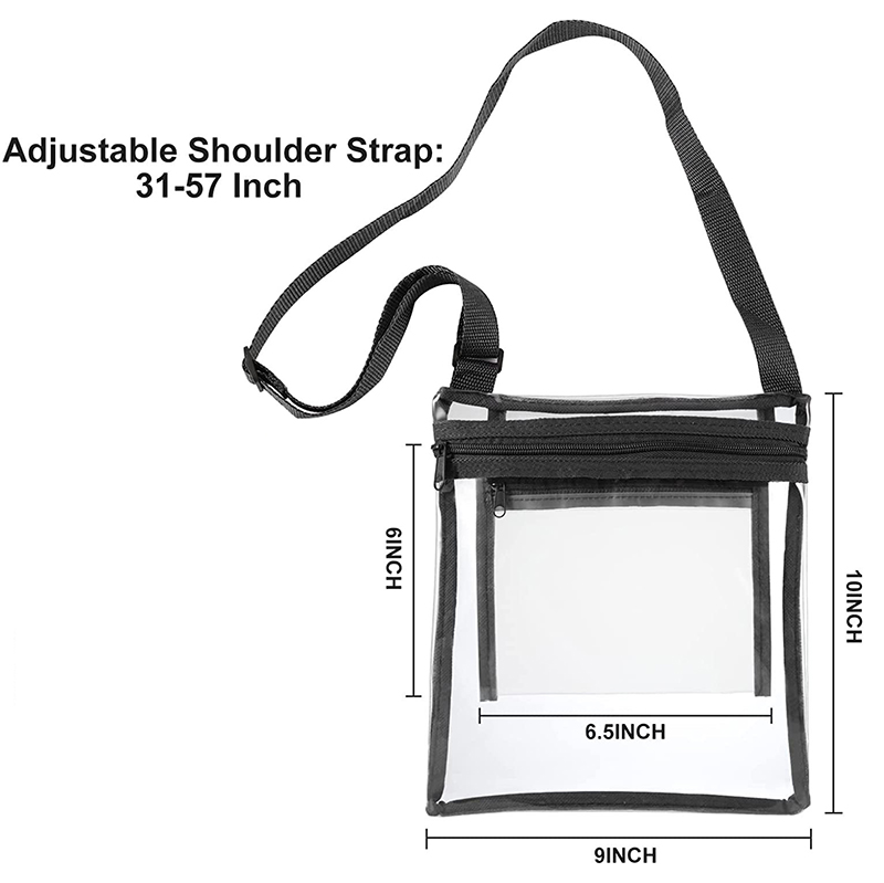 Clear Crossbody Bag Messenger Shoulder Bag w/Adjustable Strap