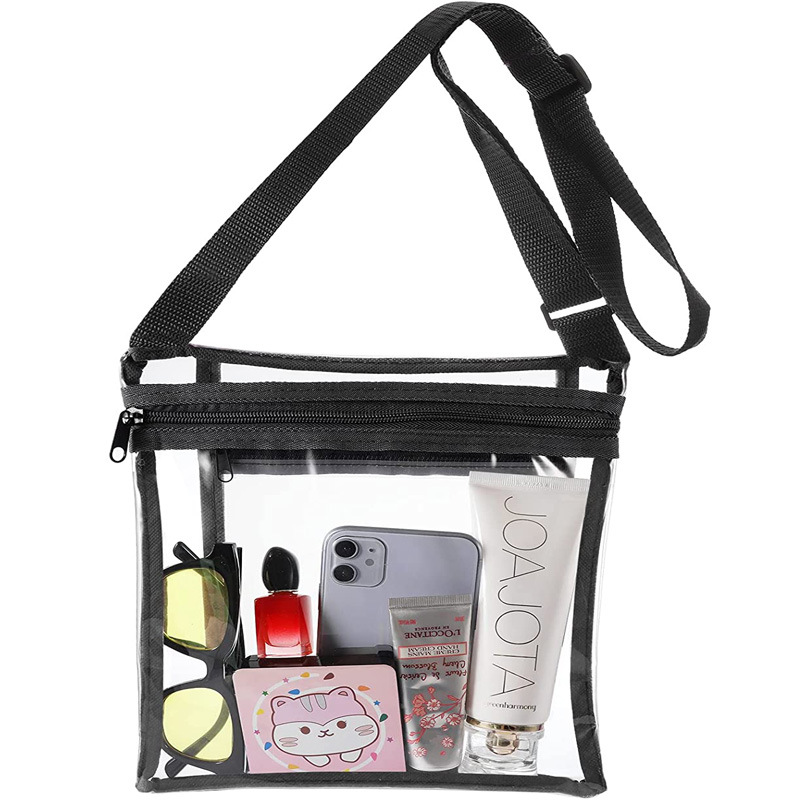 Clear Crossbody Bag Messenger Shoulder Bag w/Adjustable Strap