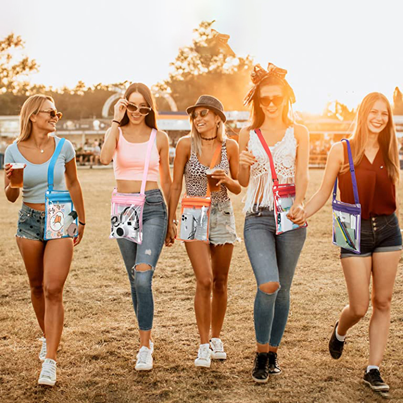 Clear Crossbody Bag Messenger Shoulder Bag w/Adjustable Strap