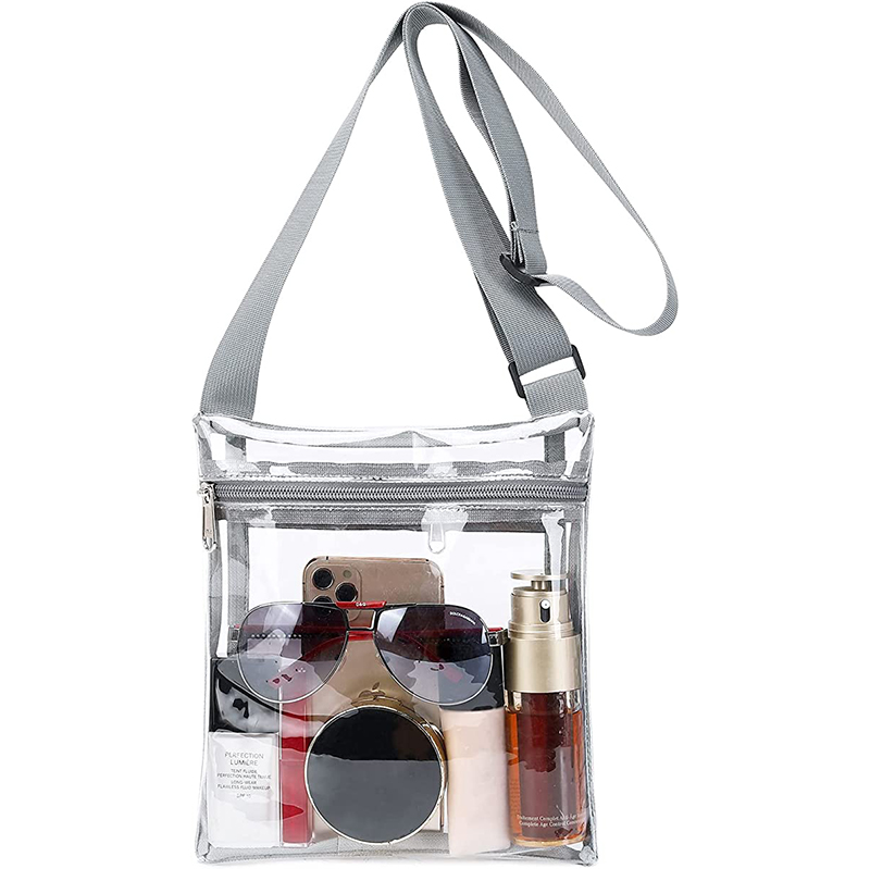 Clear Crossbody Bag Messenger Shoulder Bag w/Adjustable Strap