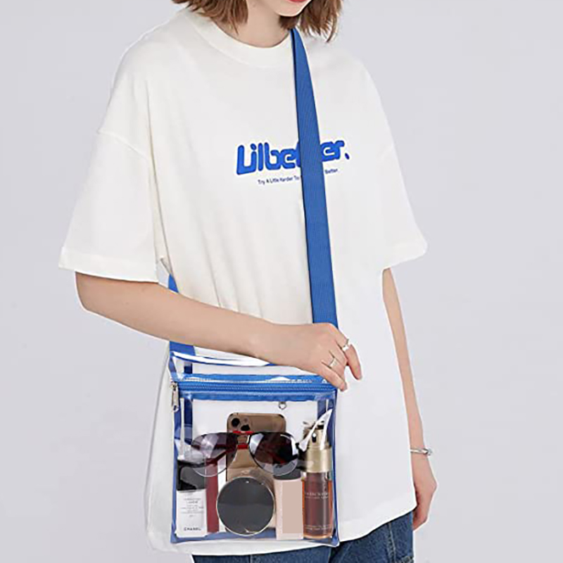 Clear Crossbody Bag Messenger Shoulder Bag w/Adjustable Strap
