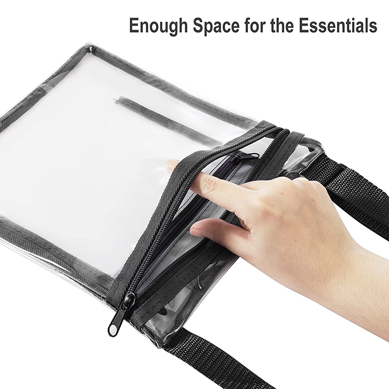 Clear Crossbody Bag Messenger Shoulder Bag w/Adjustable Strap