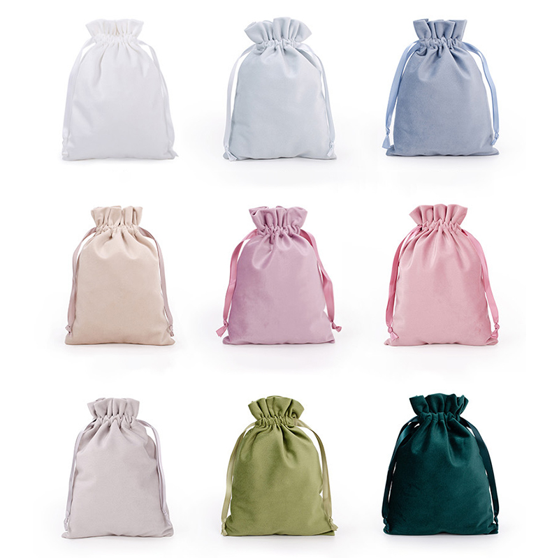 5.5"×6.7" Gift Bags Jewelry Velvet Pouches Velvet Drawstring Pouches 