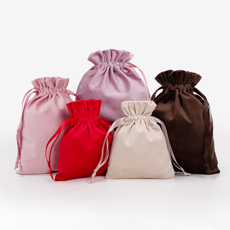 5.5"×6.7" Gift Bags Jewelry Velvet Pouches Velvet Drawstring Pouches 