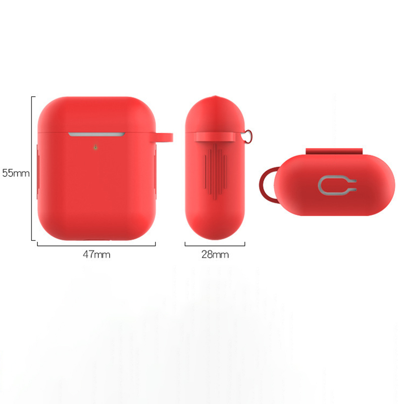 Soft Silicone Airpods 1/2 Generation Case Cover w/Buckle