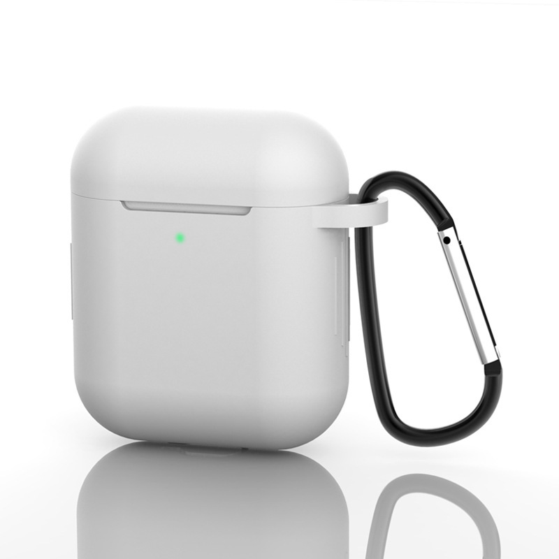 Soft Silicone Airpods 1/2 Generation Case Cover w/Buckle