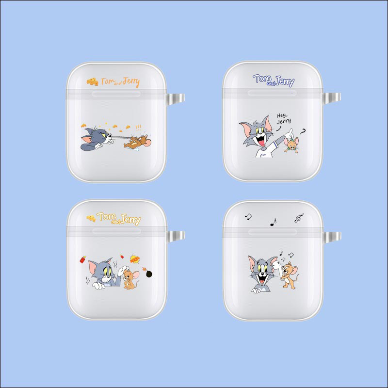 Soft TPU Airpods 1/2 Generation Case Cover w/Buckle (Clear)
