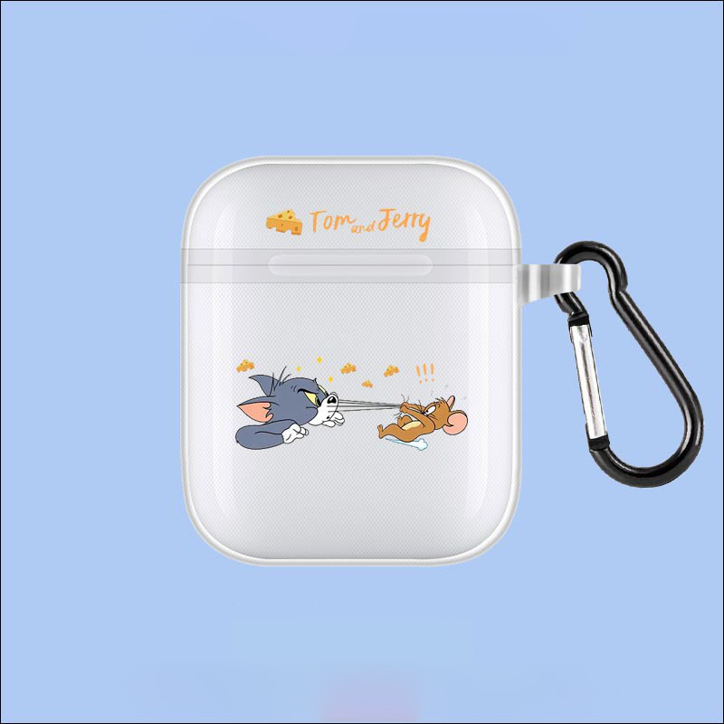 Soft TPU Airpods 1/2 Generation Case Cover w/Buckle (Clear)