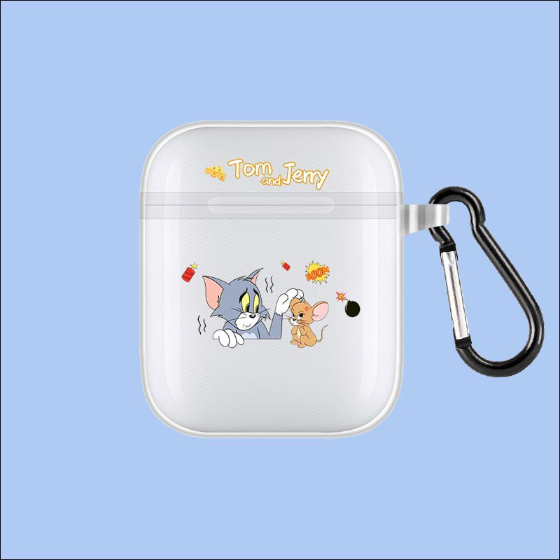 Soft TPU Airpods 1/2 Generation Case Cover w/Buckle (Clear)