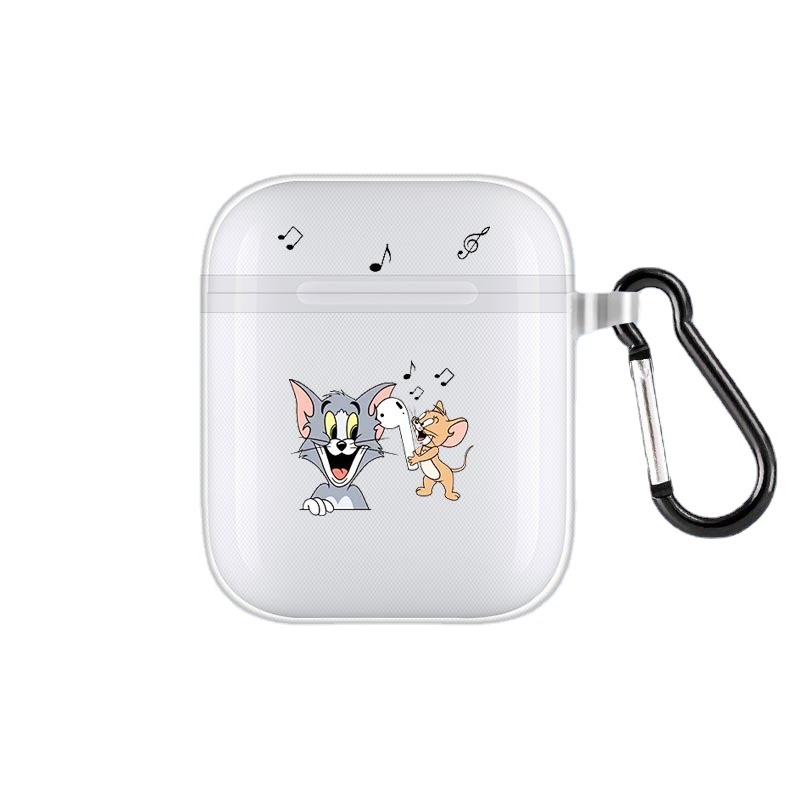 Soft TPU Airpods 1/2 Generation Case Cover w/Buckle (Clear)