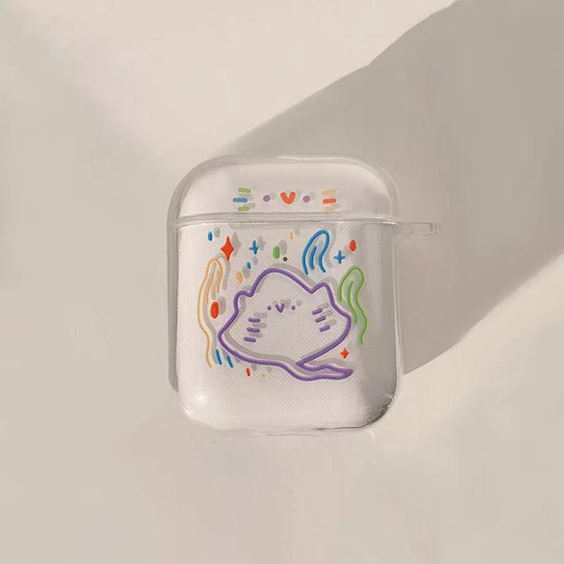 Soft TPU Airpods 1/2 Generation Case Cover w/Buckle (Clear)