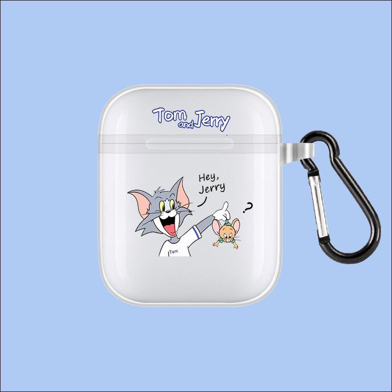 Soft TPU Airpods 1/2 Generation Case Cover w/Buckle (Clear)