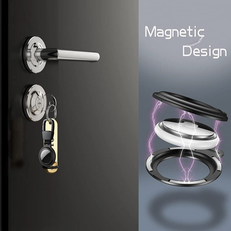 Metal Magnetic Airtags Case Key Ring Holder Accessories