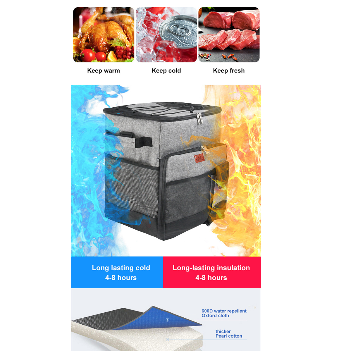 MGA1450 Portable 43L Collapsible Rolling Soft Cooler Bag