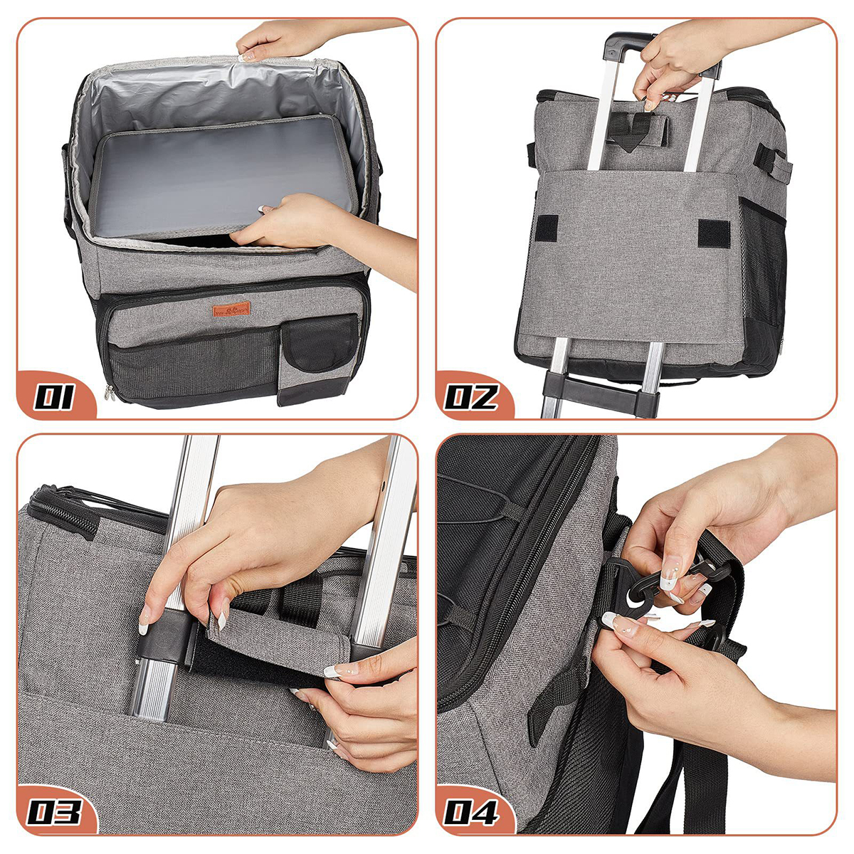 MGA1450 Portable 43L Collapsible Rolling Soft Cooler Bag