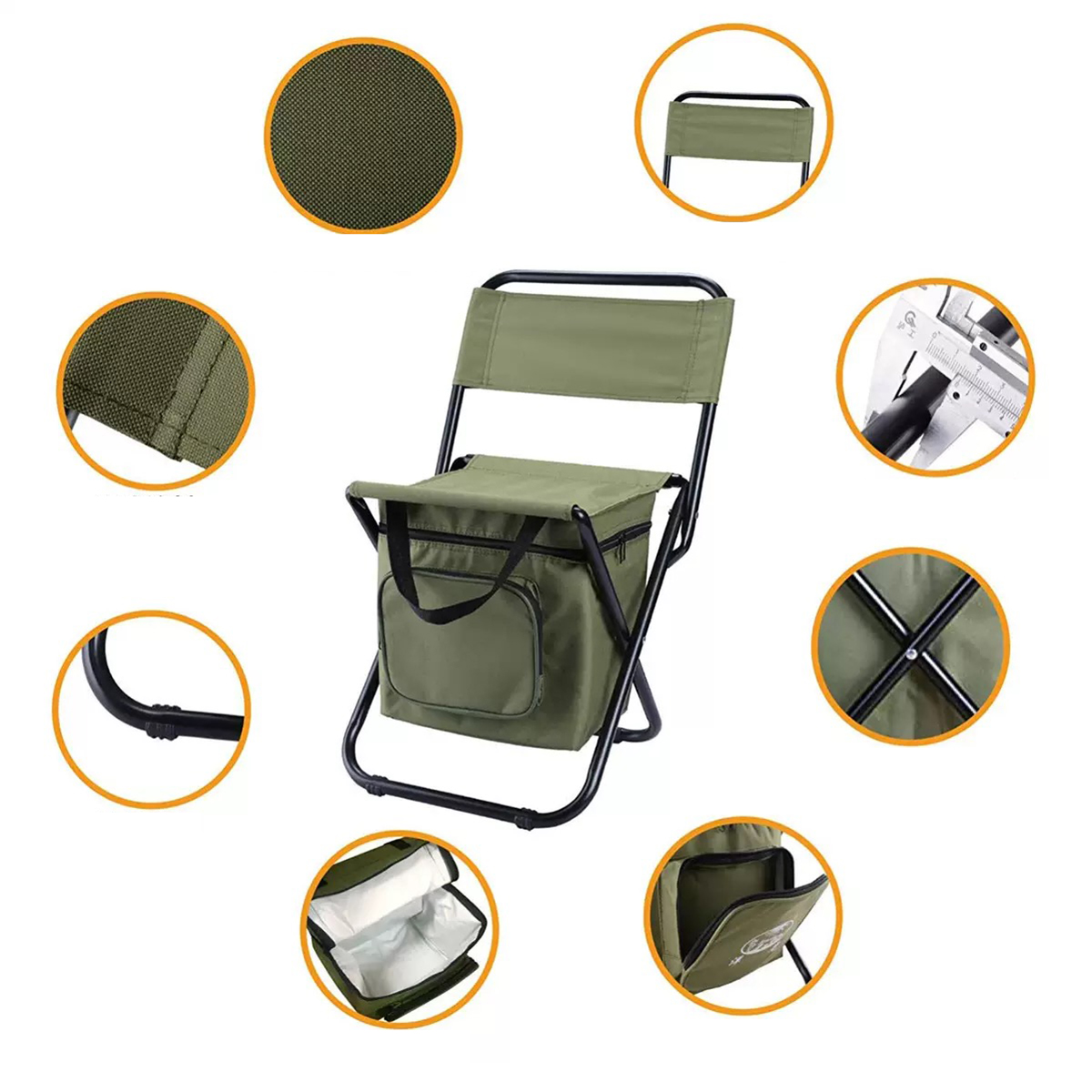 MGA1465 Portable Outdoor Folding Ice Pack Chair w/Backrest