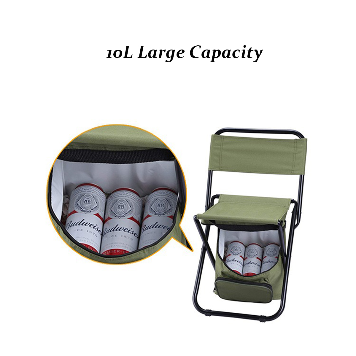 MGA1465 Portable Outdoor Folding Ice Pack Chair w/Backrest
