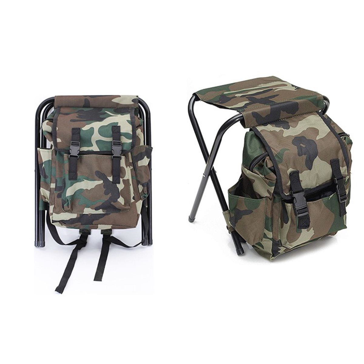 MGA1467 Camo Folding Camping Chair Stool Backpack 