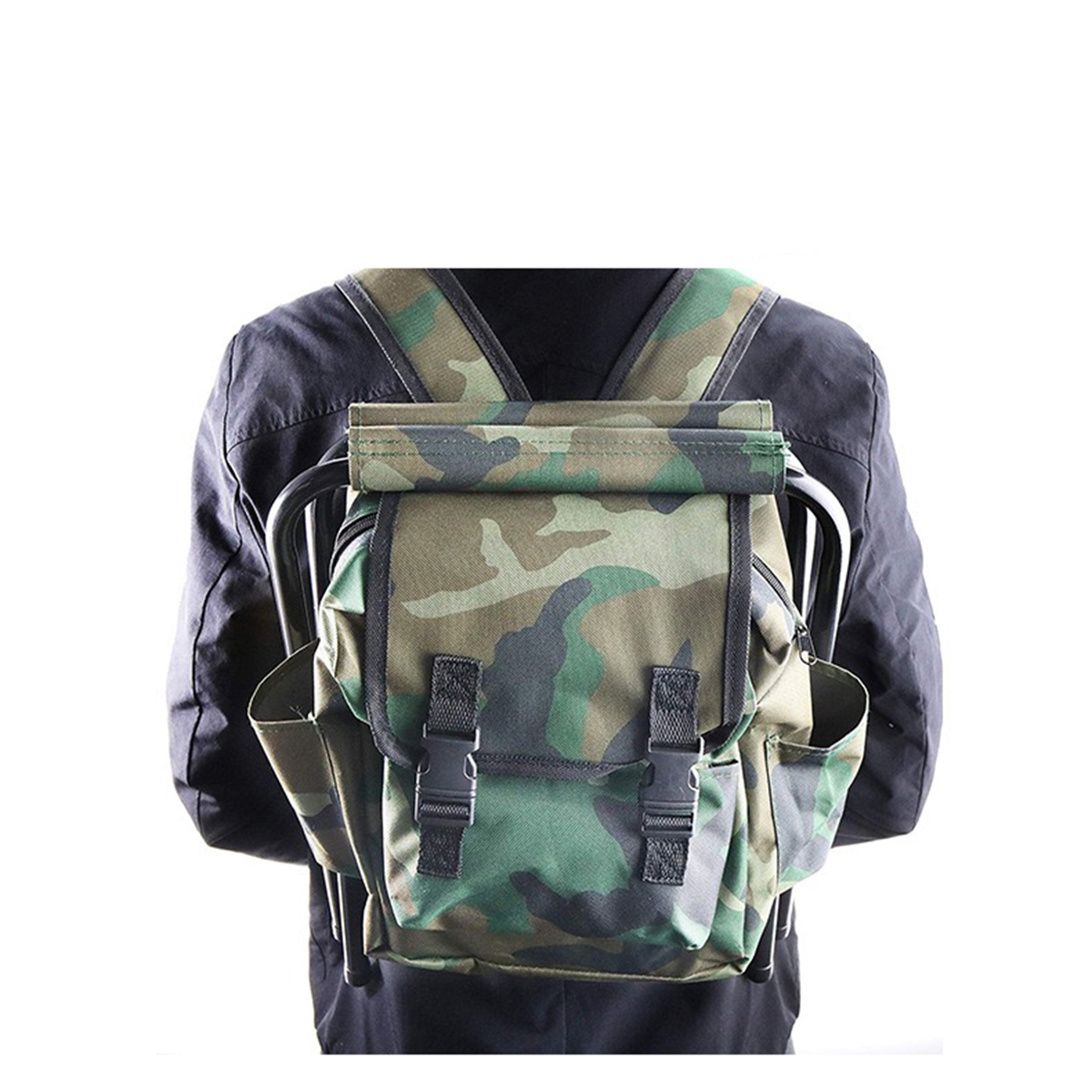 MGA1467 Camo Folding Camping Chair Stool Backpack 