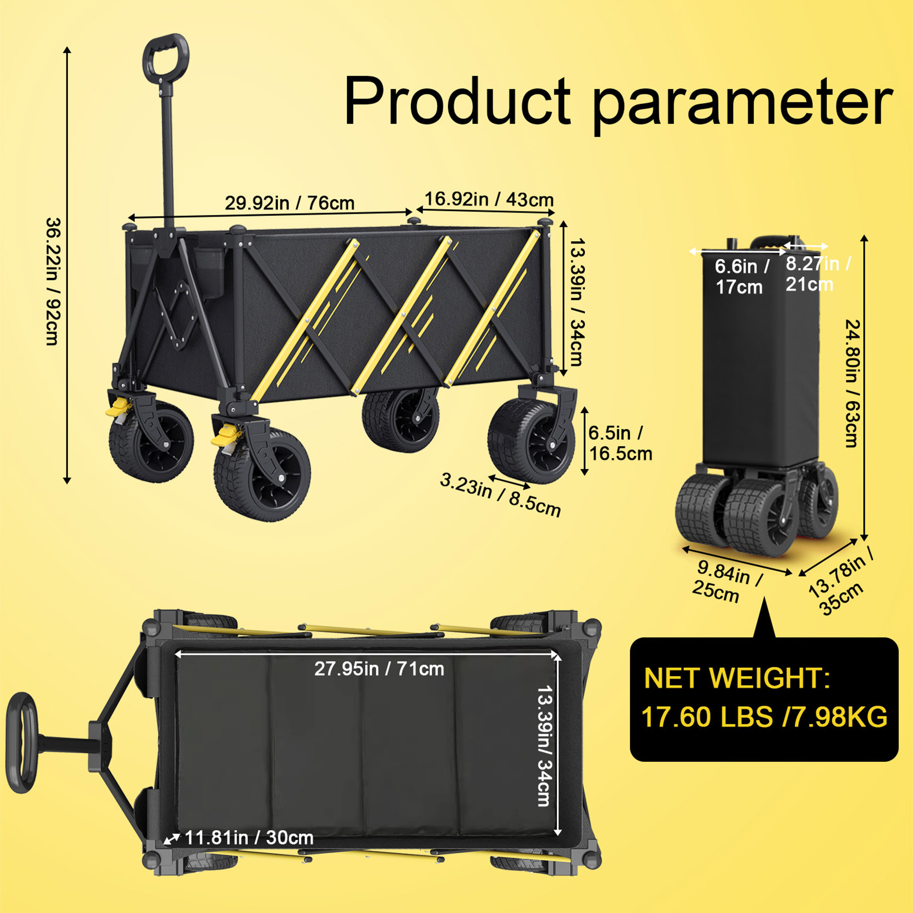 MGJ3811 Large All-Terrain Beach Wheels Wagon