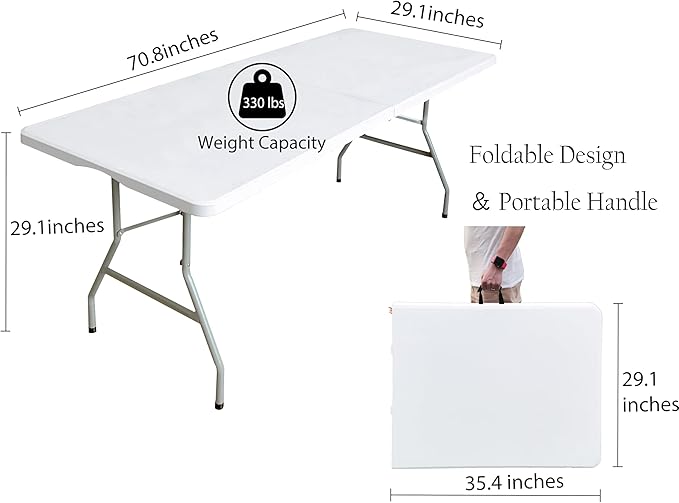 MGE4425 6ft Portable Plastic Picnic Table/ Handle MGE4425 6ft Portable Plastic Picnic Table/ Handle