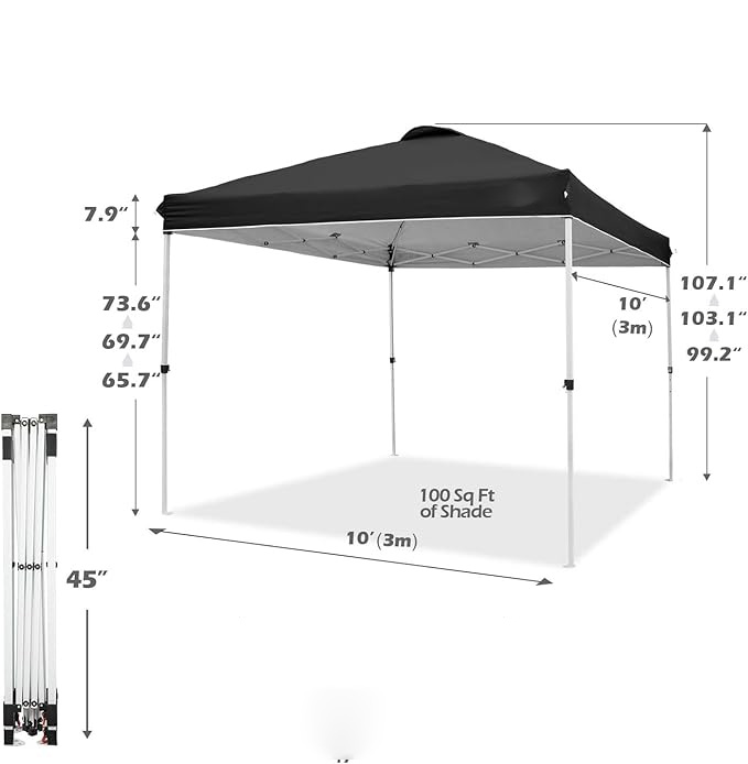 MGE4401 10ftx10ft Patio Tent Instant Gazebo Canopy / Wheeled Bag